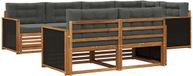 vidaXL - Ensemble de salon d'angle - 7 places assises - Naturel et anthracite - Bois d'acacia