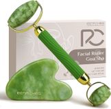 Generisch Chris Gua Sha en jade gezichtsroller, gezichtsverjongende massageapparaten en guasha-stenen, ideaal voor het contouren van de kaaklijn en het verminderen van opgezwollenheid, een perfect cadeau