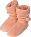 NORMANI Fleece-pantoffels voor dames met pompons, abrikoos, maat 39-42