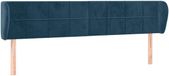 vidaXL Hoofdbord met randen 183x23x78/88 cm fluweel donkerblauw