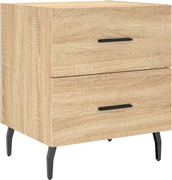 VidaXL Nachtkastje 40x35x47,5 cm bewerkt hout sonoma eikenkleurig