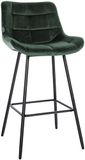 CLP West Barkruk - Met rugleuning - Voetsteun - Metalen frame - zwart/donkergroen