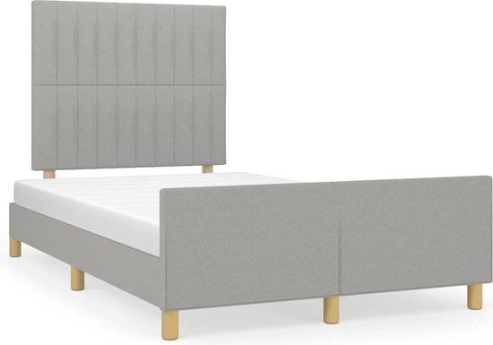 vidaXL Bedframe zonder matras 120x200 cm stof lichtgrijs
