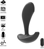 BLACK & SILVER Dwayne Anal Plug Silicone Remote Control