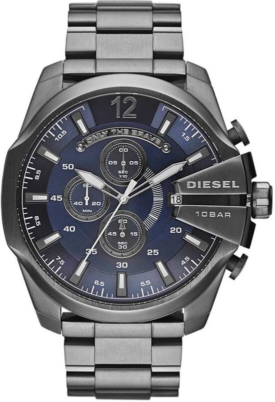 Diesel Chief DZ 4329 Horloge 52 mm Staal Grijs