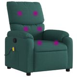 vidaXL Massagestoel Donkergroen Stof/Weefsel