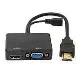 cablecc HDMI naar VGA & HDMI Splitter met Audio - Adapter - 2022