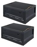 Campingbox avec couvercle - 2 x 38 litres - Noir - Pliable