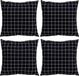 vidaXL Spreidkussens 4 stuks Polyester Zwart Ruit 60 x 60 cm