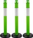 VEVOR Poteaux de délimitation de trafic 3-Pack (114CM) avec base remplissable et bandes réfléchissantes, poteaux d'avertissement pour chantiers de construction, parkings, barrières, vert