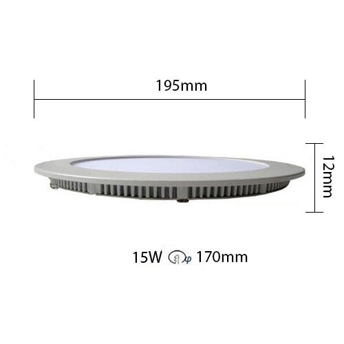 BES LED LED Downlight Slim - Inbouw Rond 15W - Natuurlijk Wit 4200K - Mat Wit Aluminium - Ø195mm