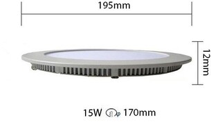 BES LED LED Downlight Slim - Inbouw Rond 15W - Natuurlijk Wit 4200K - Mat Wit Aluminium - Ø195mm