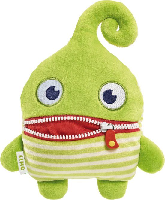 Schmidt Spiele Zorgenvriendje Limo - 22 cm - Pluche Knuffel - Groen/Rood/Wit