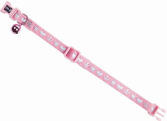 Nobby kattenhalsband royale met veiligheidssluiting en bel roze roze