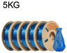StarTech PETG 3D-printerfilament - 1,75 mm spoel - Precisie van ±0,03 mm - Geschikt voor FDM 3D-printers - Perfect opgerold - 5 kg - Transparant blauw