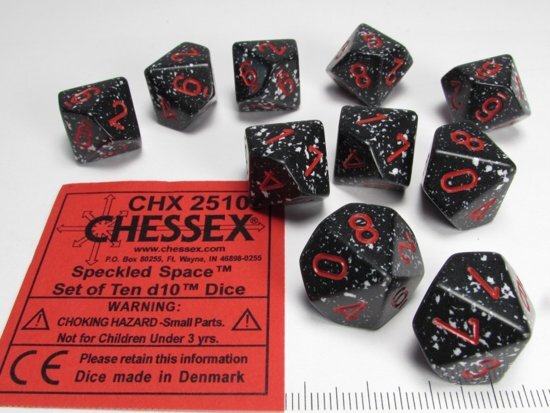 Chessex dobbelstenen set 10 10-zijdig Speckled Space