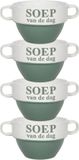 Merkloos / Sans marque Hit Trading B.V. Soepkommen - 4x - Groen - Keramiek - D12 x H8 cm