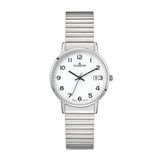 Dugena 4460752 Polshorloge Dames Zilverkleurig Staal Kwarts Wit Moma Comfort