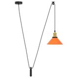 VidaXL Hanglamp in hoogte verstelbaar E27 Ø22cm metaal glanzend oranje