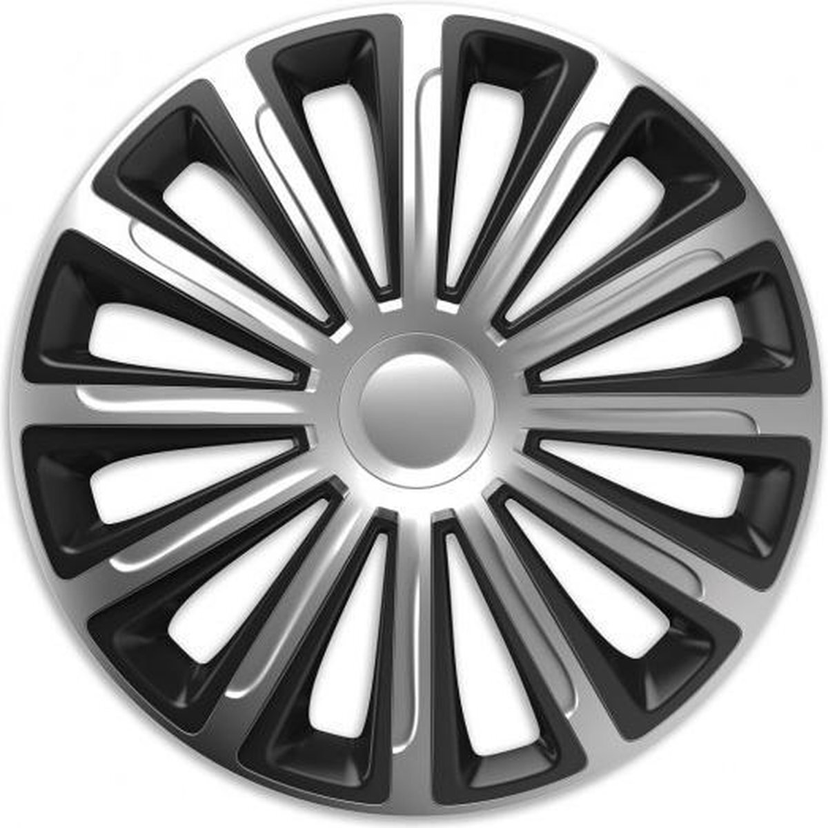 Cargoods Wieldoppen 16 inch - Trend zilver zwart - 4 stuks