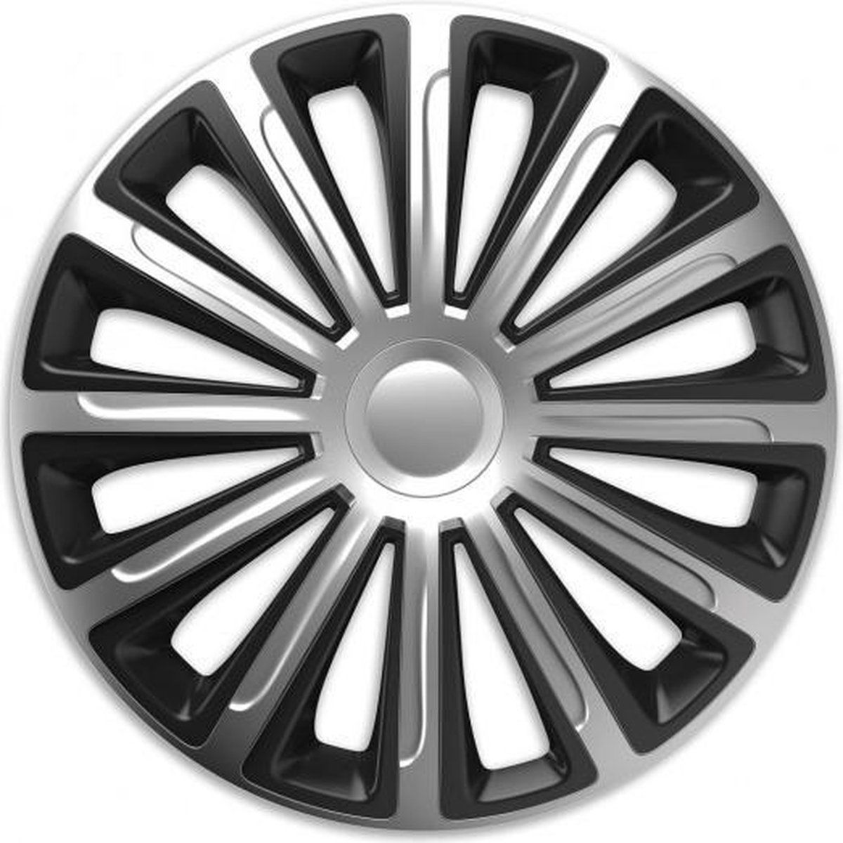 Cargoods Wieldoppen 16 inch - Trend zilver zwart - 4 stuks