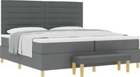 vidaXL - Boxspring bed met matras - Donkergrijs - 200 x 200 cm - Stof