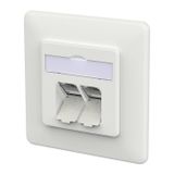 METZ CONNECT E-DAT C6A LSA++ doos, 2 poorten, inbouw, verkeerswit
