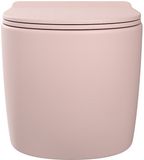 Vente-unique Toilette suspendue en céramique mat rose sans bride - JAVOINE
