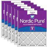 Nordic Pure 20x20x1 MERV 8 geplooide AC ovenluchtfilters 6 stuks