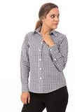 Chef Works Men's Oxford Dress Shirt, L, Black