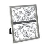 Laura Ashley 8x10 grijze emaille fotolijst, zilveren metalen rand met ezel