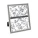 Laura Ashley 8x10 grijze emaille fotolijst, zilveren metalen rand met ezel