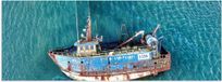 Merkloos / Sans marque Poster - Top View of Tilting Cargo Ship - 60x20 cm - Matte Finish