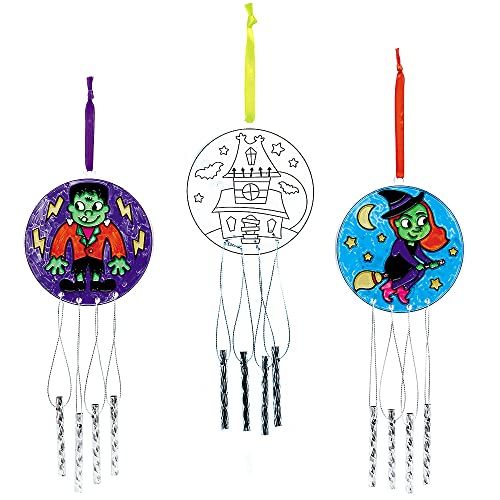 Baker Ross FX220 Windklokken voor Halloween - Set van 3 Halloween Tuin decoraties, schilder- en Knutselwerkjes voor Kinderen