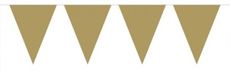 Merkloos / Sans marque Folat Bv Vlaggenlijn met Feestvlaggetjes in XL formaat - 5x - goud - 6 meter - plastic - versiering