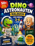 Dino Astronauten Malbuch Für Kinder 3-6 Jahre