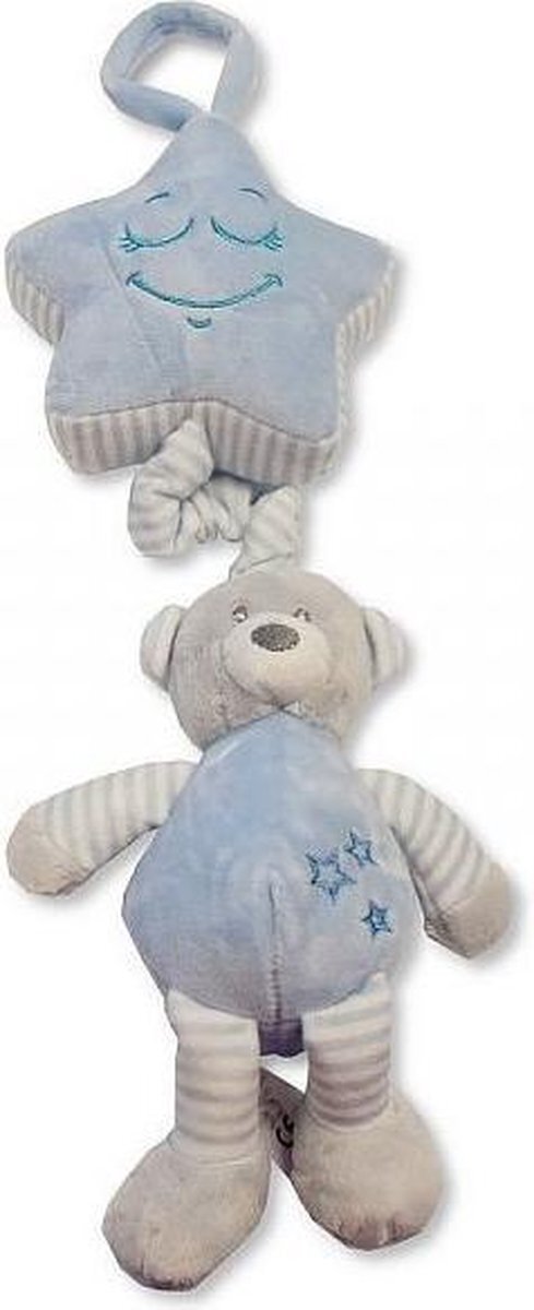 Snuggle baby muziekmobiel beer 35 cm grijs/blauw