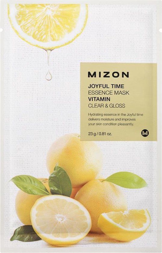 Mizon 3D Face Mask with Vitamin C for Brilliance and Vitality Joyful Time (Essence Mask Vitamin) 23 g