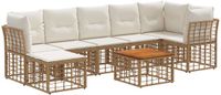 vidaXL - Bank loungeset - Polyester - Naturel