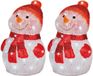 Lumineo Guirlande lumineuse Figurine LED d'extérieur bonhomme de neige 25 x 25 x 35 cm avec 40 lampes blanc clair - Lot de 2 pièces