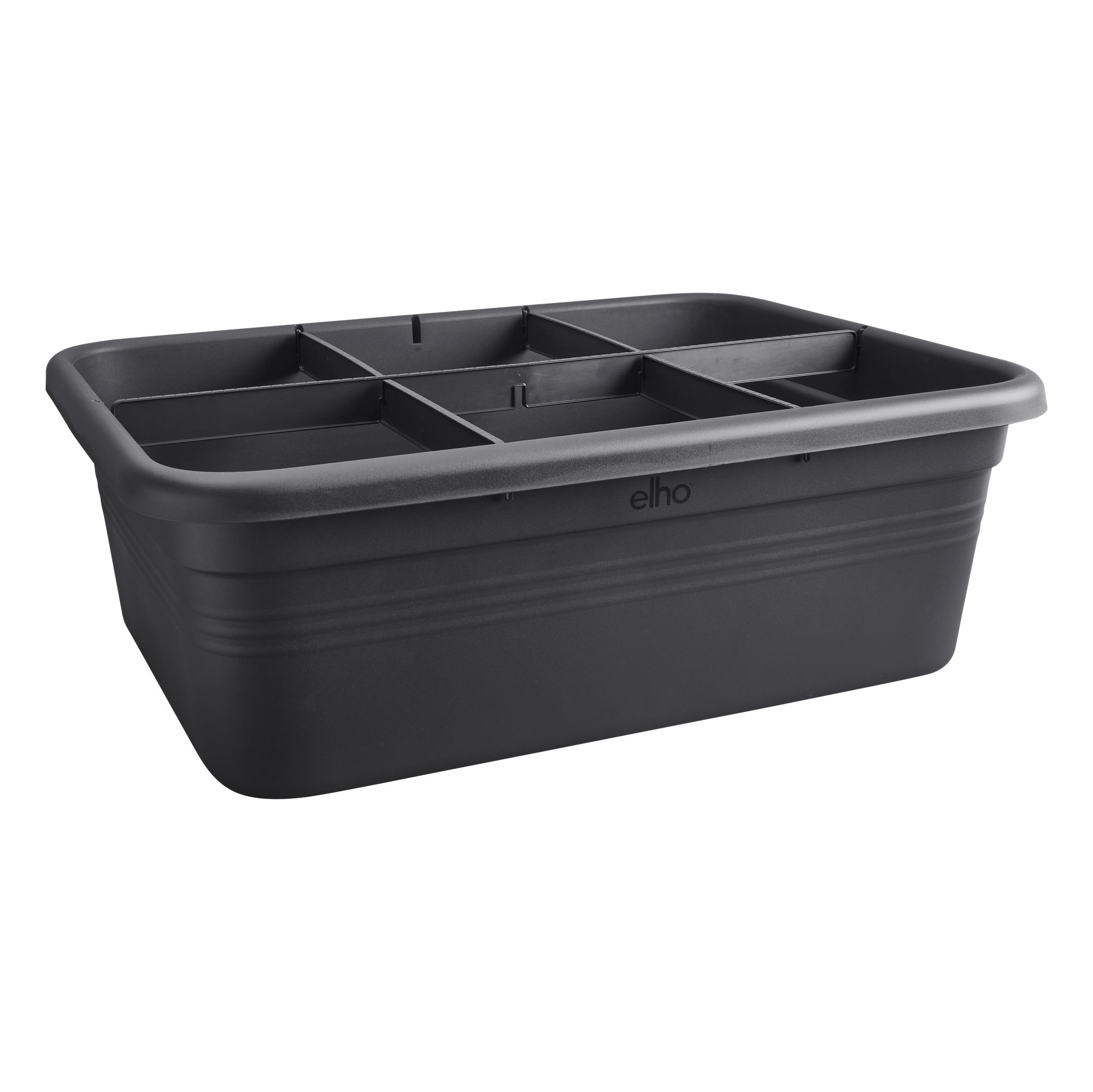 Elho Green Basics Grow Garden - Outdoor Rectangular Planter - Black - 84L