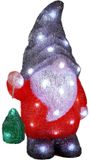 Luca Lighting Kerstverlichting figuur - gnome/dwerg - 19 x 14 x 35 cm - LED