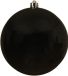 Merkloos Decoris Kerstbal - 2x - zwart - groot - 14 cm - kunststof - glans - kerstversiering