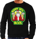 Bellatio Decorations Shoppartners Bv Foute Kersttrui / sweater - oud en nieuw / nieuwjaar trui - happy new beer / bier - zwart voor heren - kerstkleding / kerst outfit L