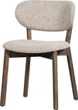 WOOOD Udar Eetkamerstoel Houten Frame - Polyester - Donkerbruin