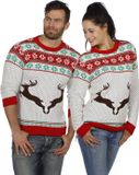 Wilbers Kersttrui Wit Rendieren - Maat XXL