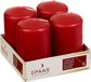 Spaas Bougies coniques/bougies pilier - set de 4x - rouge - D5 x H8 cm - 12 heures de combustion