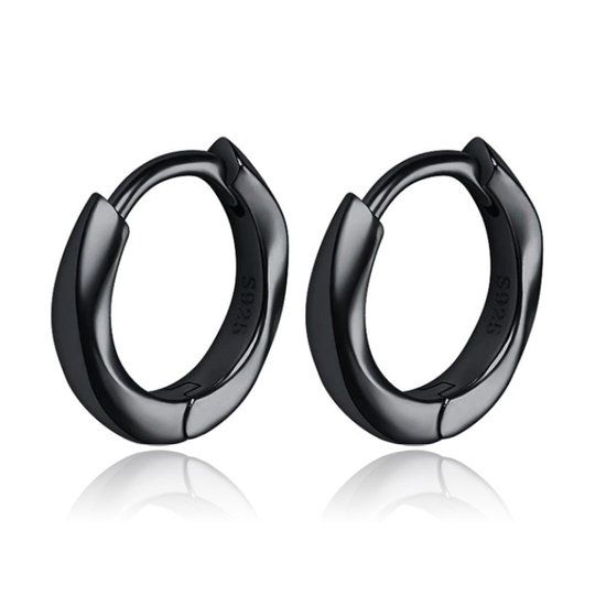 TJ Tom Jaxon Tom Jaxon Heren Oorbellen - Twist Zwart-12mm