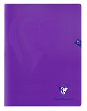 Clairefontaine 373362C Pak met 10 Geniete Notitieboeken Mimesys Paars - 24x32 cm - 96 Pagina's Kleine Ruitjes - 90 g Wit Papier - Polypro Omslag