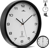 Monzana Wandklok – Radiogestuurd Automatische Analoog Ø31cm - Zwart Wit